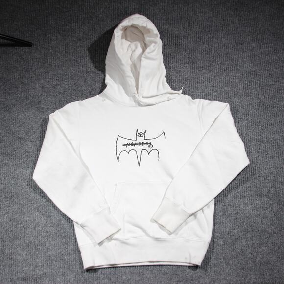 Baquiat x Warner Bros Batman x UT Uniqlo Hoodie Unisex XS White Rare Collectible - Picture 1 of 8